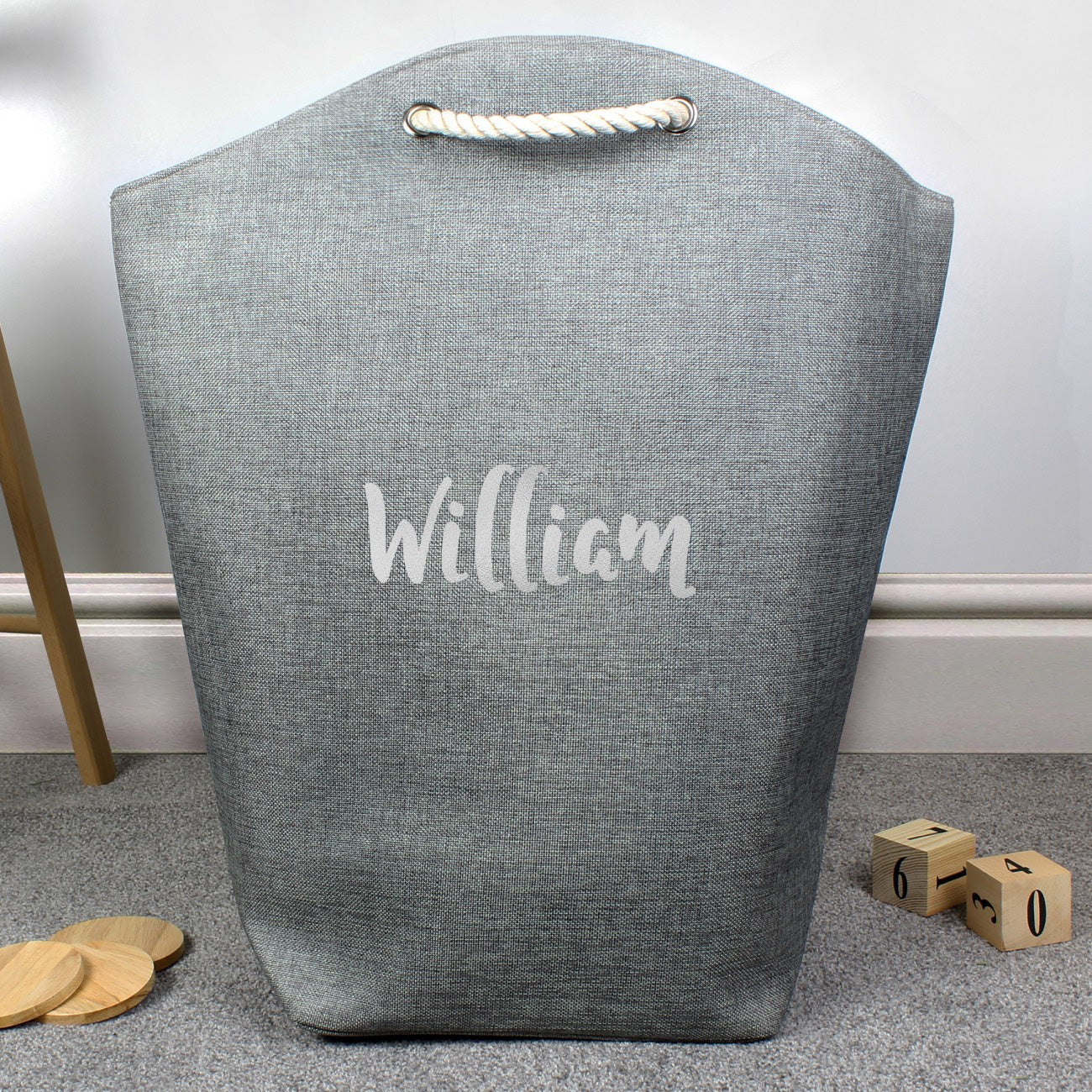 Personalised Silver Name Toy Storage Bag | Dog Toy Storage