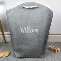 Personalised Silver Name Toy Storage Bag | Dog Toy Storage