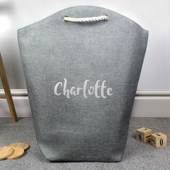 Personalised Silver Name Toy Storage Bag | Dog Toy Storage