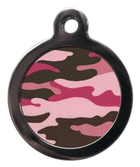 Pink Camo Print Dog Tag