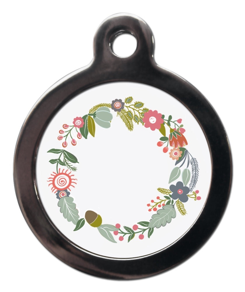 Retro Flower Dog ID Tag