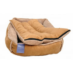 Personalised Caramel Fleece Cradle Dog Bed