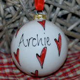 Personalised Christmas Baubles Red Hearts | Gifts For Dog Lovers