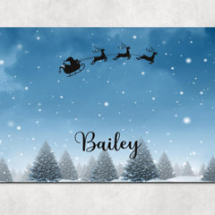 Personalised Christmas Night Neoprene Pet Bowl Placemat