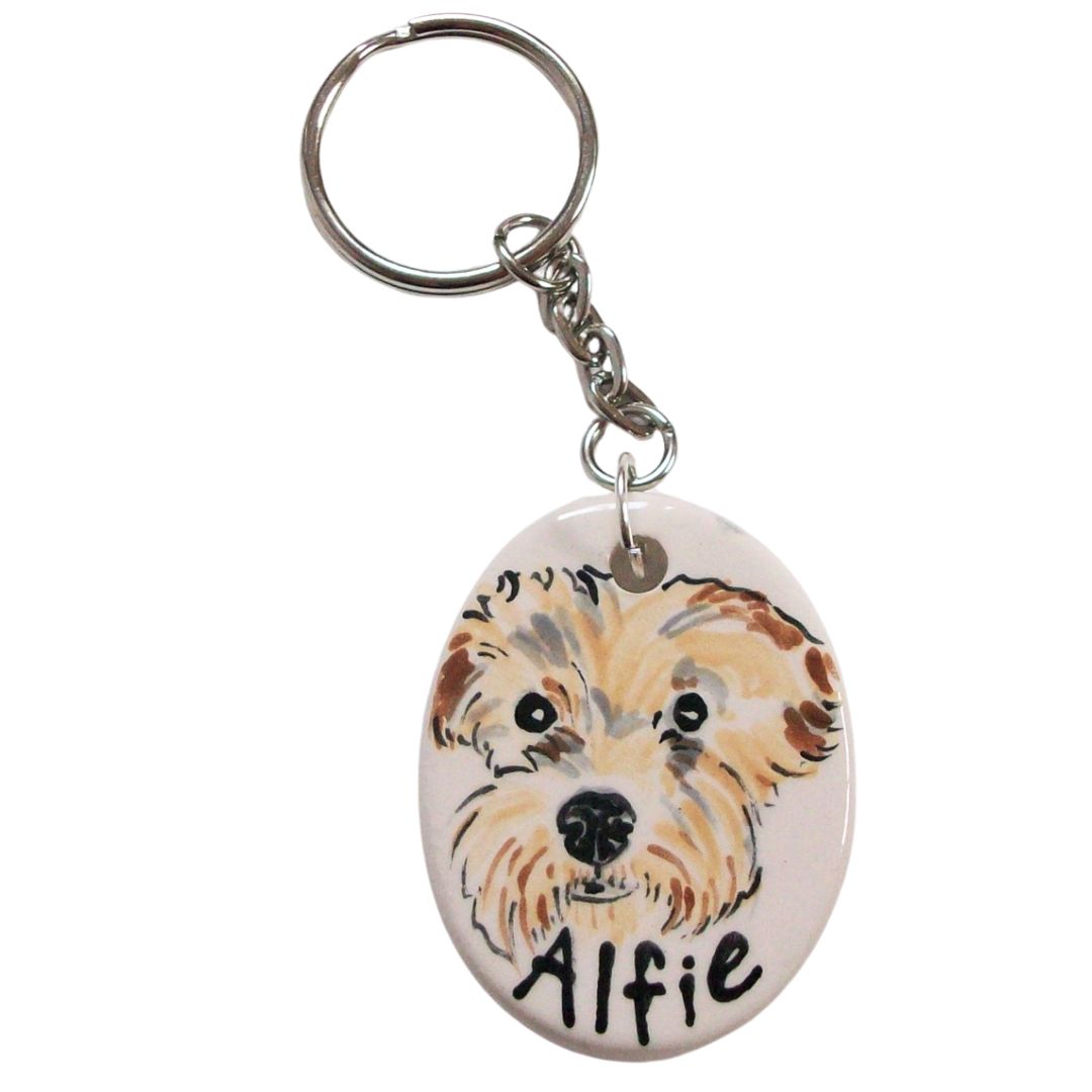 Personalised Dog Portrait Keyring or Bag Charm