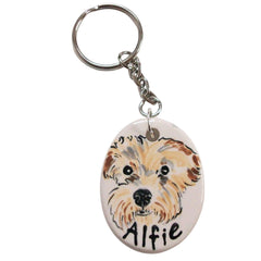 Personalised Dog Portrait Keyring or Bag Charm