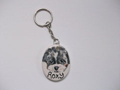 Personalised Dog Portrait Keyring or Bag Charm