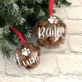 Personalised Filled Dog Treat Christmas Baubles