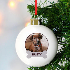 Personalised Pawsome Pet Photo Upload Bauble