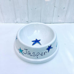 Personalised Stars Ceramic Dog Bowl