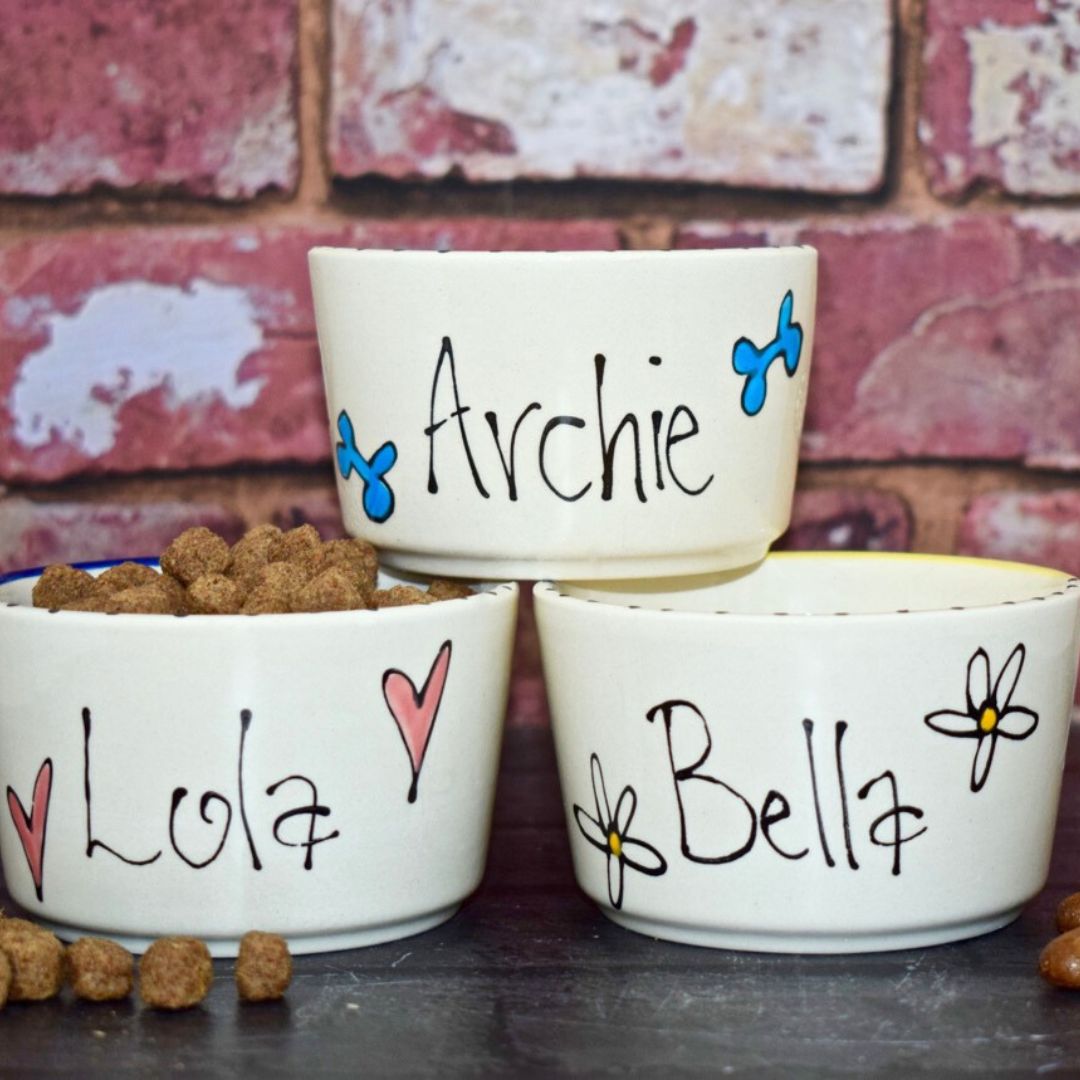 Personalised Whimsical Design Dog Bowls Extra Small