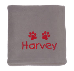 Personalised Fleece Pet Blanket Light Grey