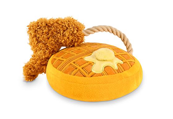 P.L.A.Y  Barking Brunch Chicken & Waffles Plush Dog Toy