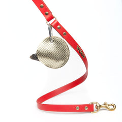 Gold Leather Poo Bag Pouch