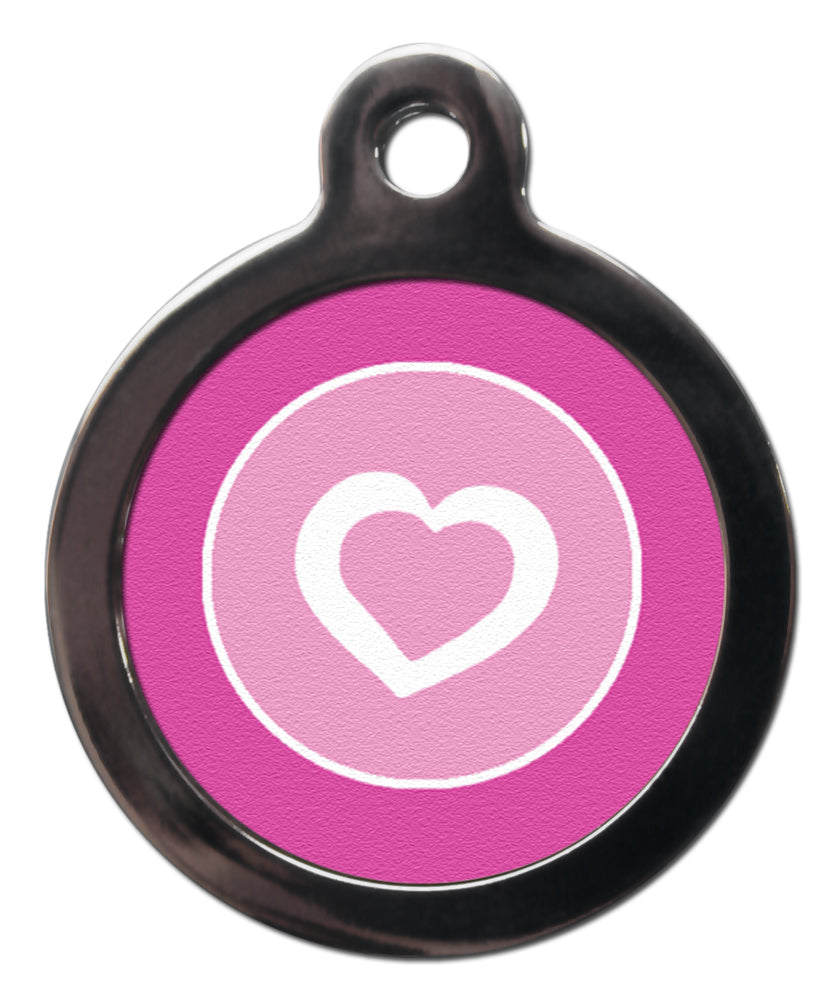 Pretty Pink Heart Dog ID Tag