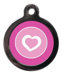 Pretty Pink Heart Dog ID Tag