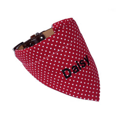 Personalised Red And White Polka Dot Dog Bandana