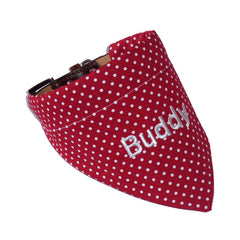 Personalised Red And White Polka Dot Dog Bandana