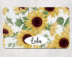 Personalised Sunflower Neoprene Pet Bowl Placemat