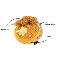 P.L.A.Y  Barking Brunch Chicken & Waffles Plush Dog Toy