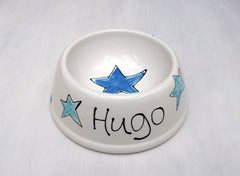 Personalised Stars Ceramic Dog Bowl