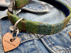 Teazel Harris Tweed Dog Collar With Detachable Bow Tie