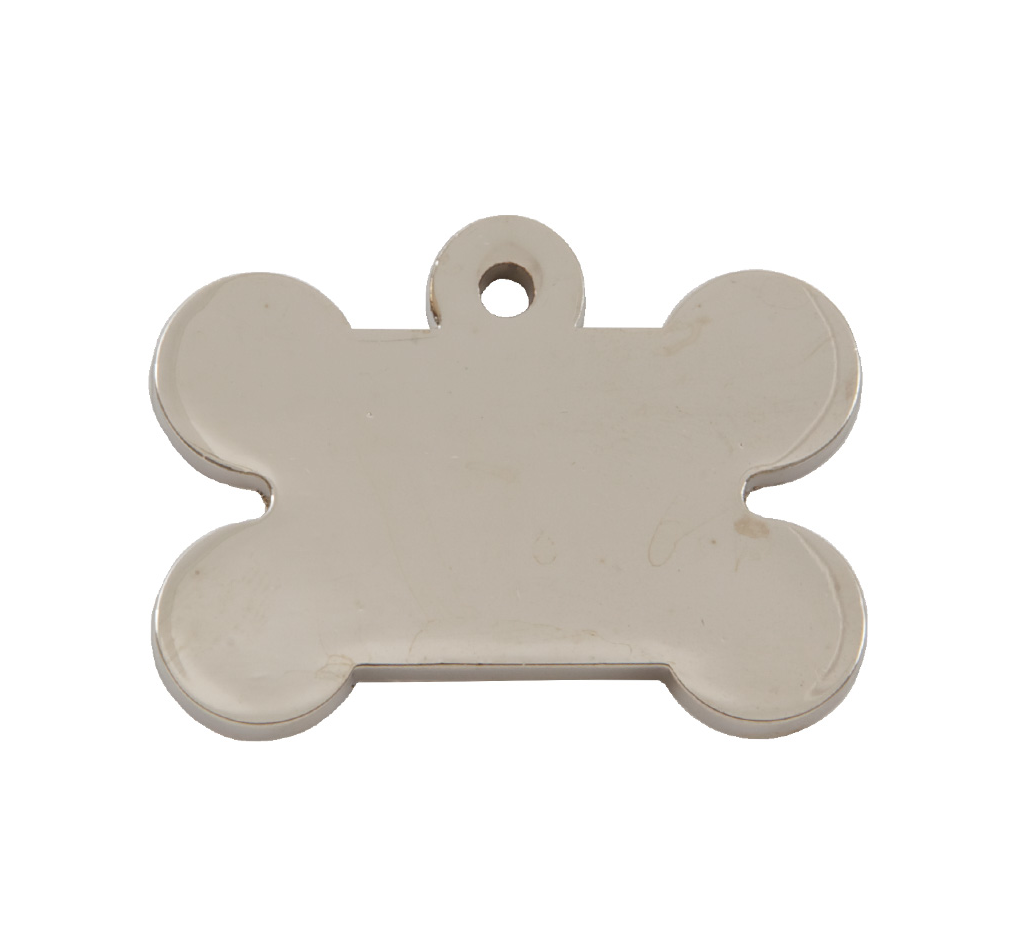 Chunky Chrome Small Bone Designer Dog Tag