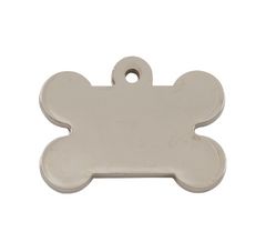 Chunky Chrome Small Bone Designer Dog Tag