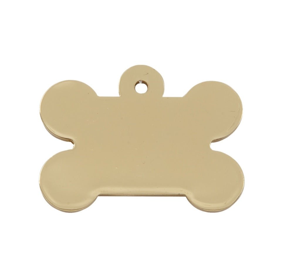 Chunky Gold Small Bone Designer Dog Tag