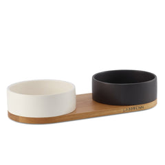 Vuku Ceramic Double Dog Buffet Feeder Bowls by Labbvenn