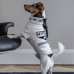 Wooldog Black & White Classy Hand-Knitted Dog Jumper