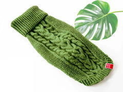 Wooldog Classic Monstera Green Dog Jumper | Luxury Dog Jumpers