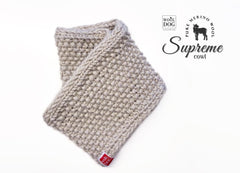 Wooldog Supreme 100% Merino Wool Dog Neck Cowl in Beige