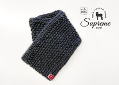 Wooldog Supreme 100% Merino Wool Dog Neck Cowl in Deep Steel Grey