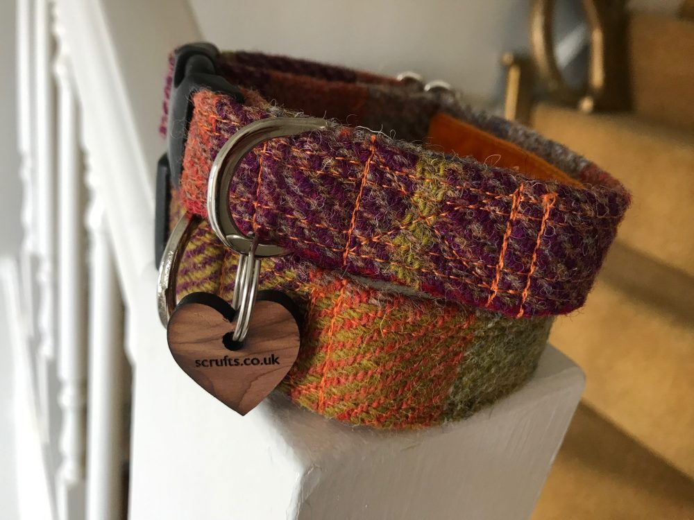 Tweed dog collars handmade in the UK