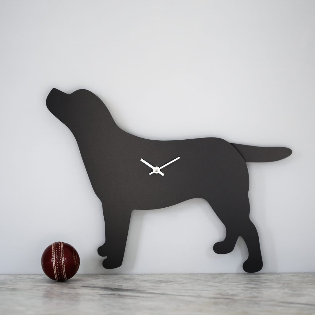 dog breed clocks with wagging tails