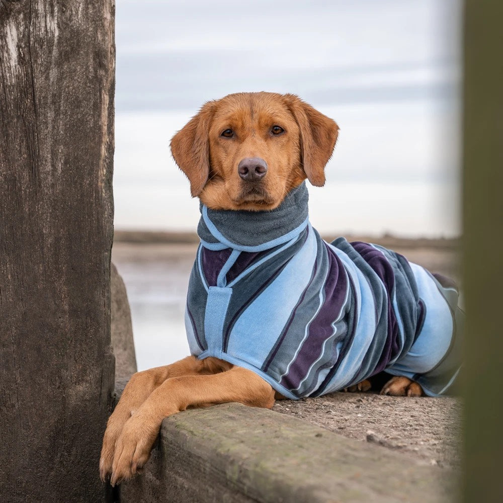 Ruff And Tumble Dog Drying Coat Harbour Stripe