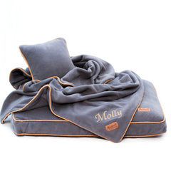 Personalised Double Fleeced Pet Blanket Slate Grey by Miaboo
