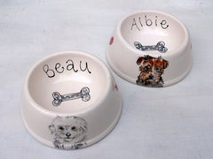 Personalised Ceramic Dog Portrait Bowls