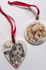 Personalised Dog Portrait Hanging Decorations