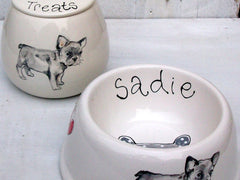 Personalised Ceramic Spaniel Dog Bowl and Treat Jar | Chelsea Dogs