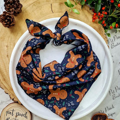 Bite Me Gingerbread Christmas Dog Bandana
