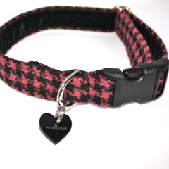Blackberry Tweed Dog Collar and Velvet Lead Set