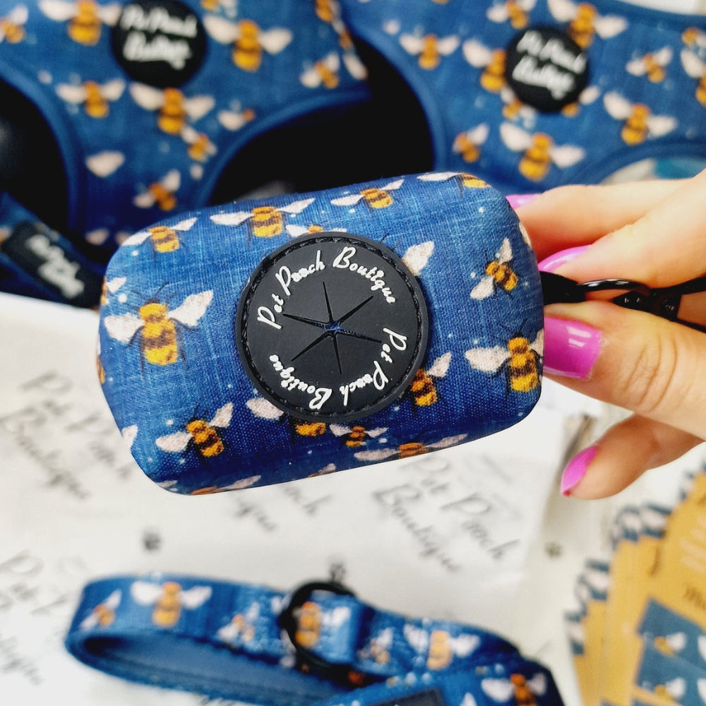 Blue Buzzy Bumble Bee Poo Bag Holder