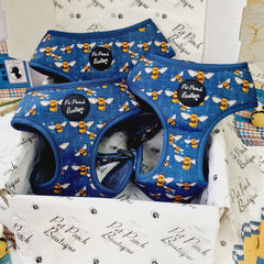 Blue Buzzy Bumble Bee Dog Harness