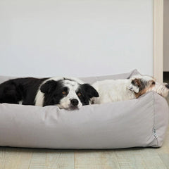 Burnham Bolster Dog Bed - Stone