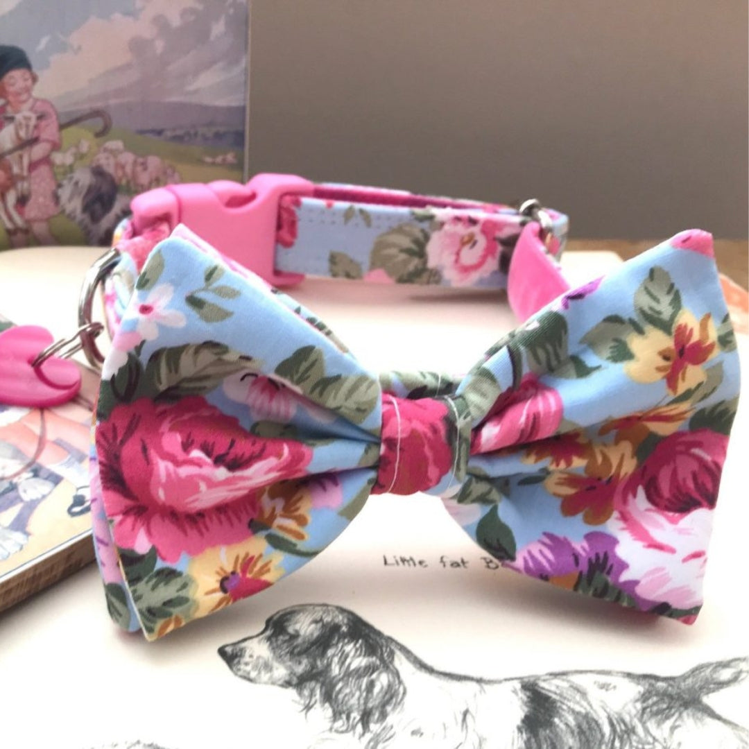 Cherry Blossom Bow Tie Designer Dog Collar
