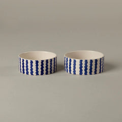Coastal 2 Piece Dog Bowl Food & Water Bowl Set - Blue 13cm