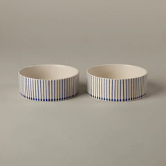 Coastal 2 Piece Dog Bowl Food & Water Bowl Set - Blue 19cm