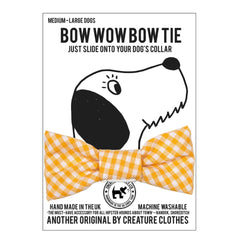 Yellow Gingham Dog Bow Tie
